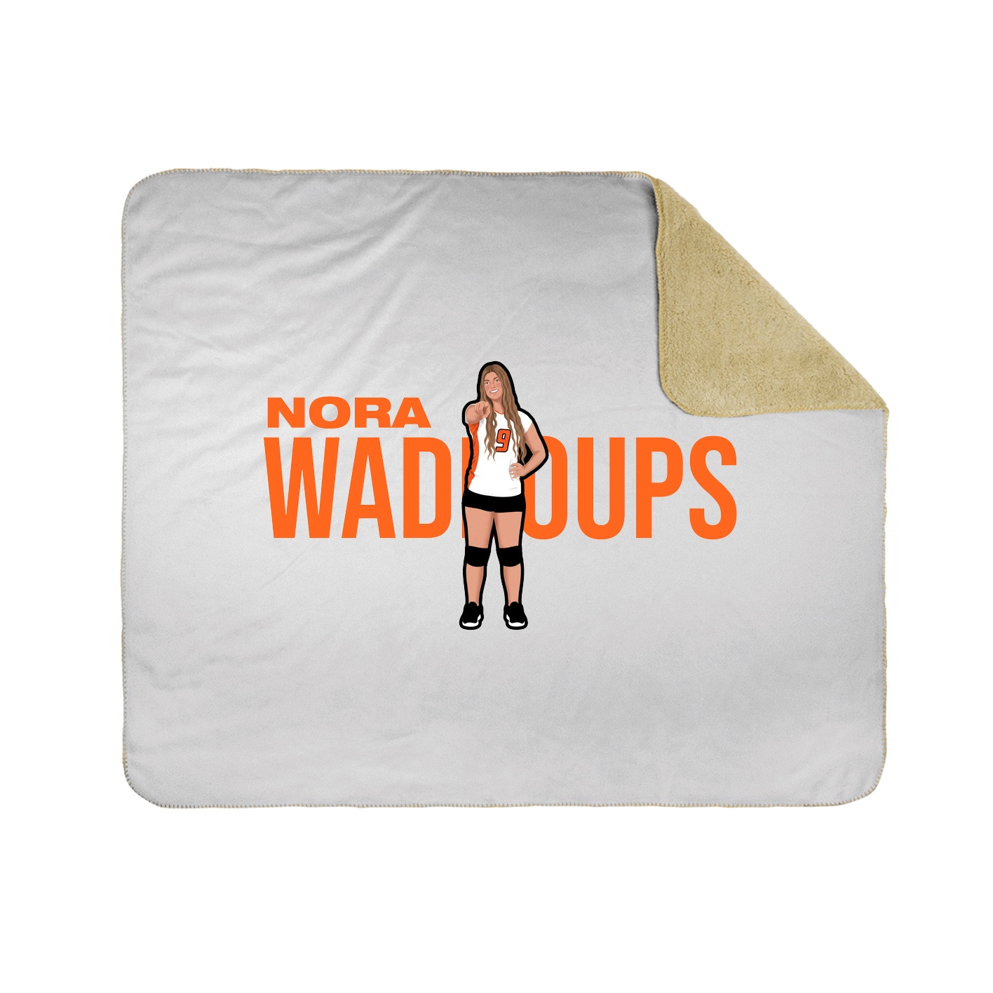Throw Blanket — Player Name in White