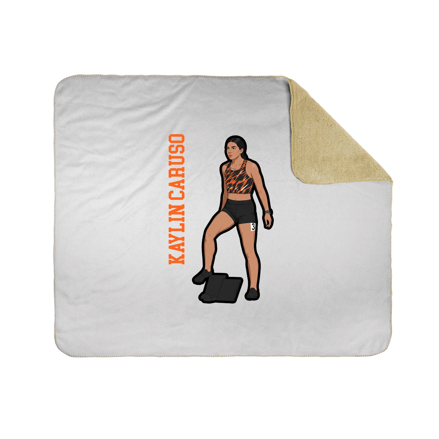 Throw Blanket — Name Vertical in White