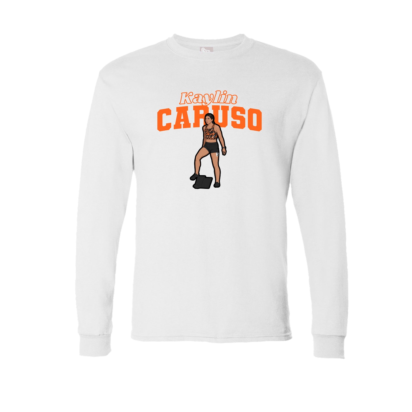 Long Sleeve Tee — Name Arch in White
