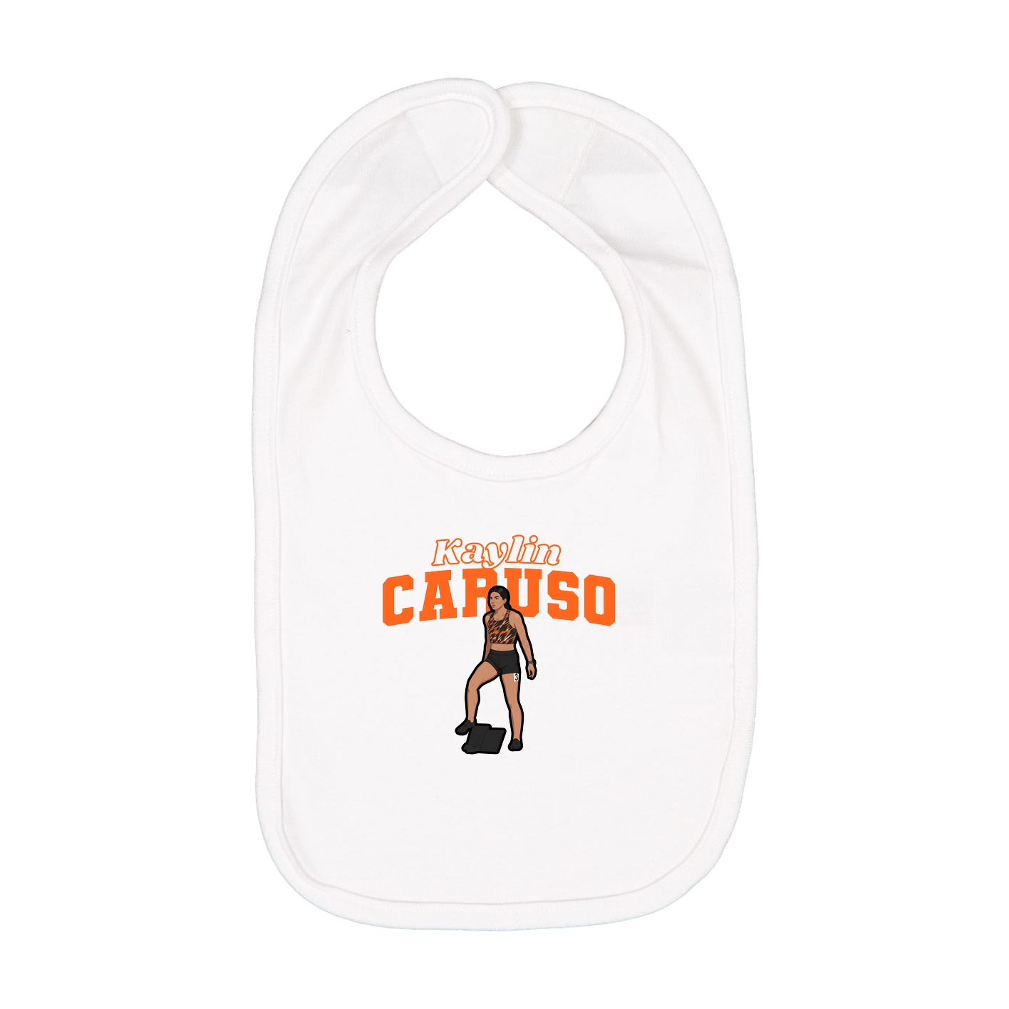 Infant Bib — Name Arch in White