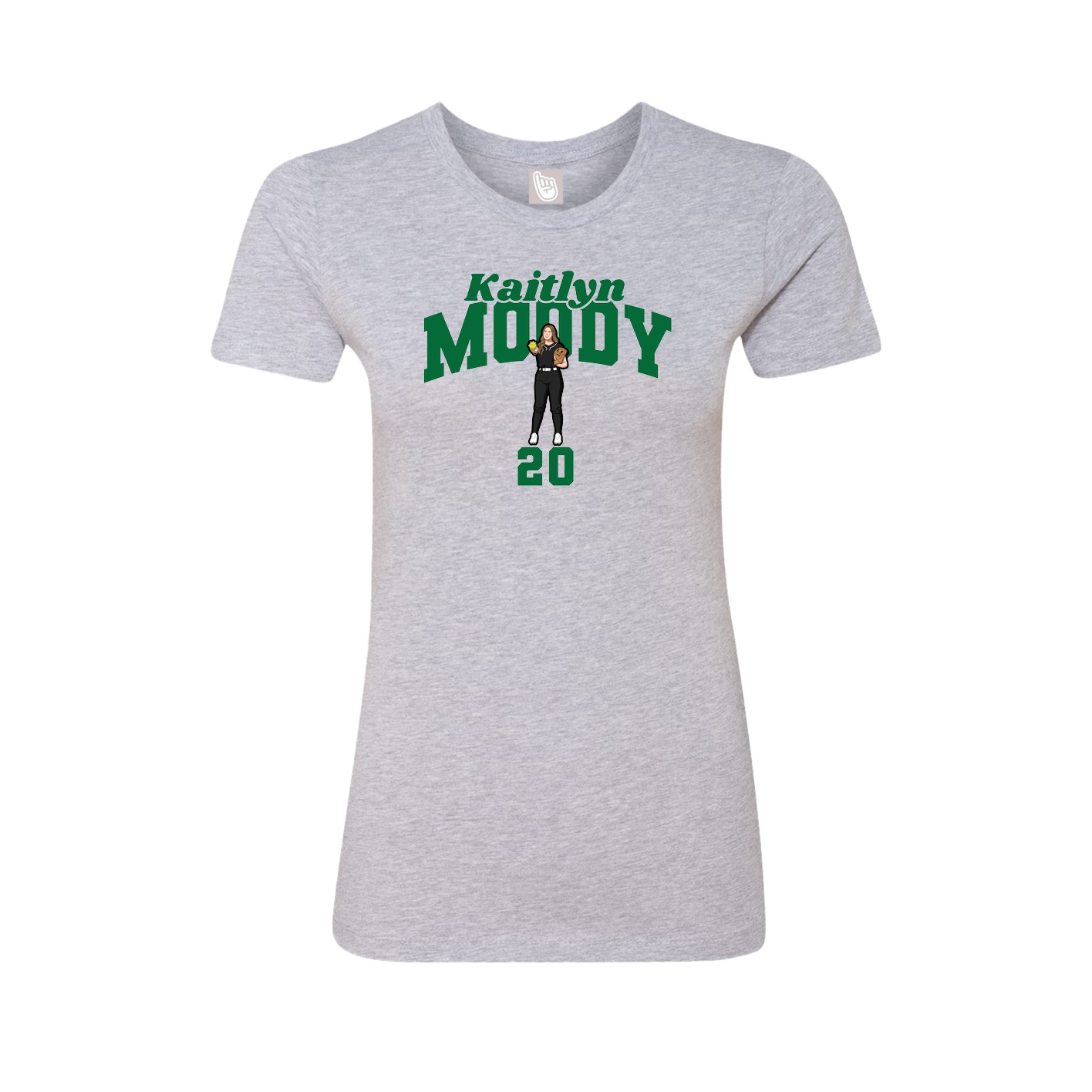 Fitted Women's Tee — Signature Arch in Grey