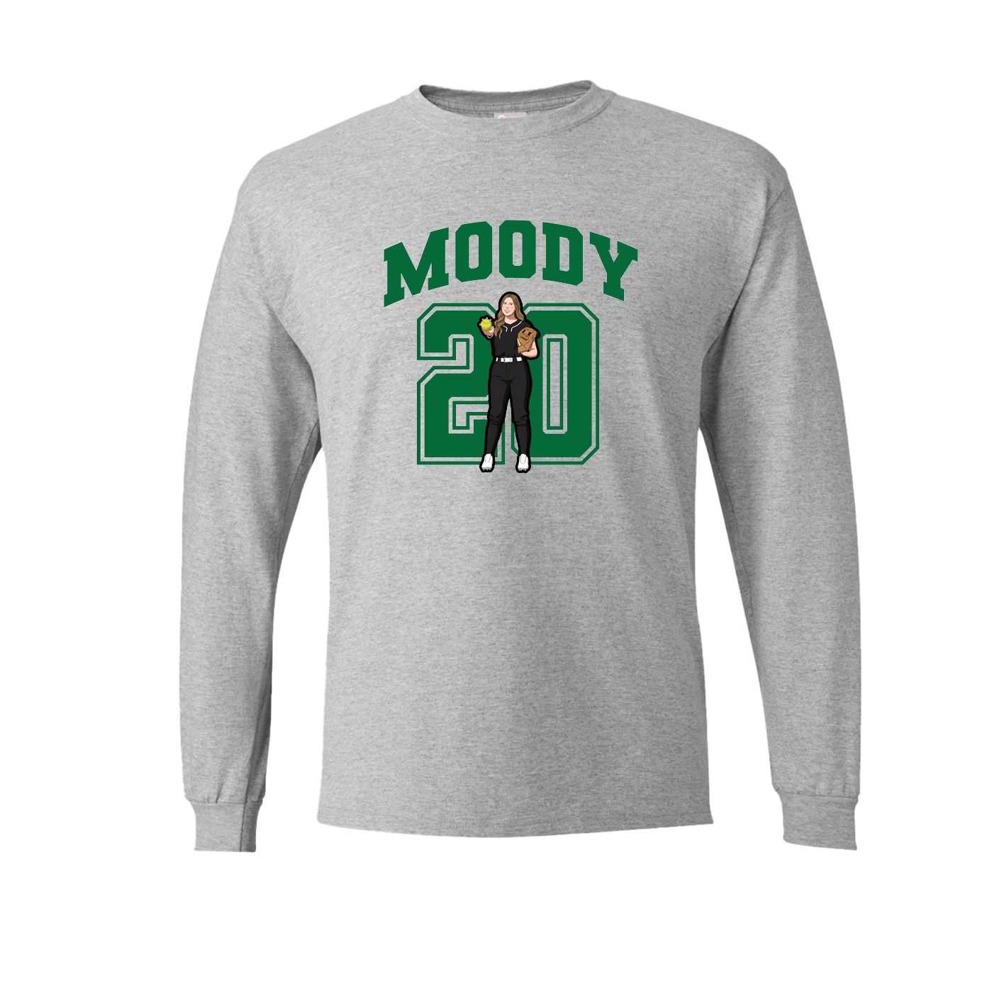 Long Sleeve Tee — Number in Grey