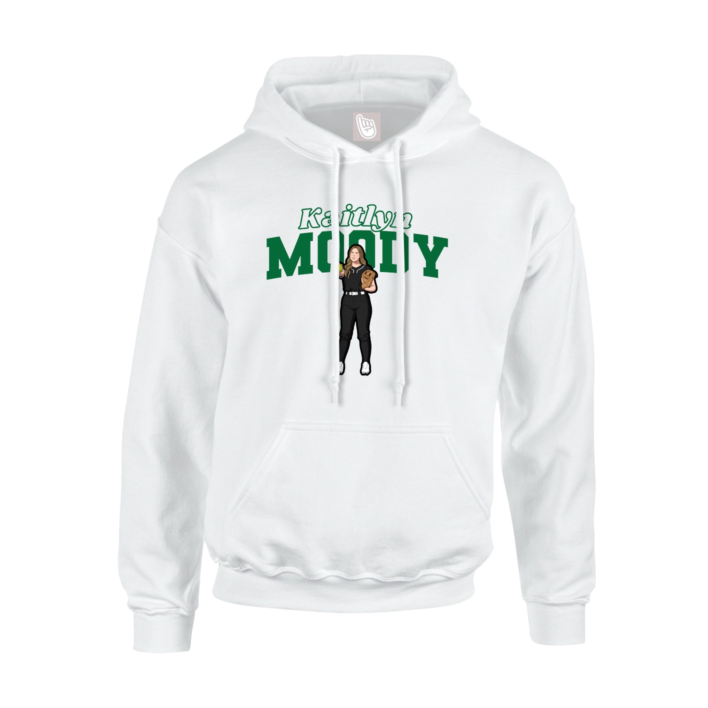 Hoodie — Name Arch in White