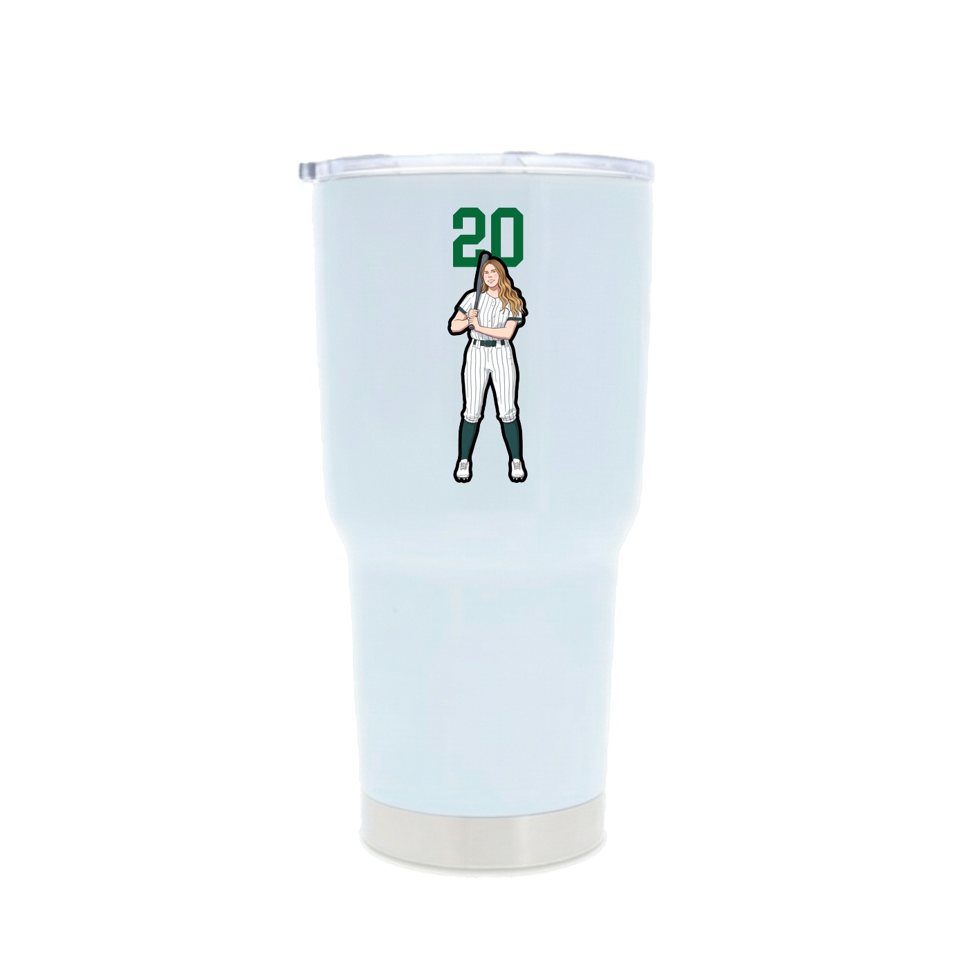 30oz Stainless Steel Tumbler — Number Top in White