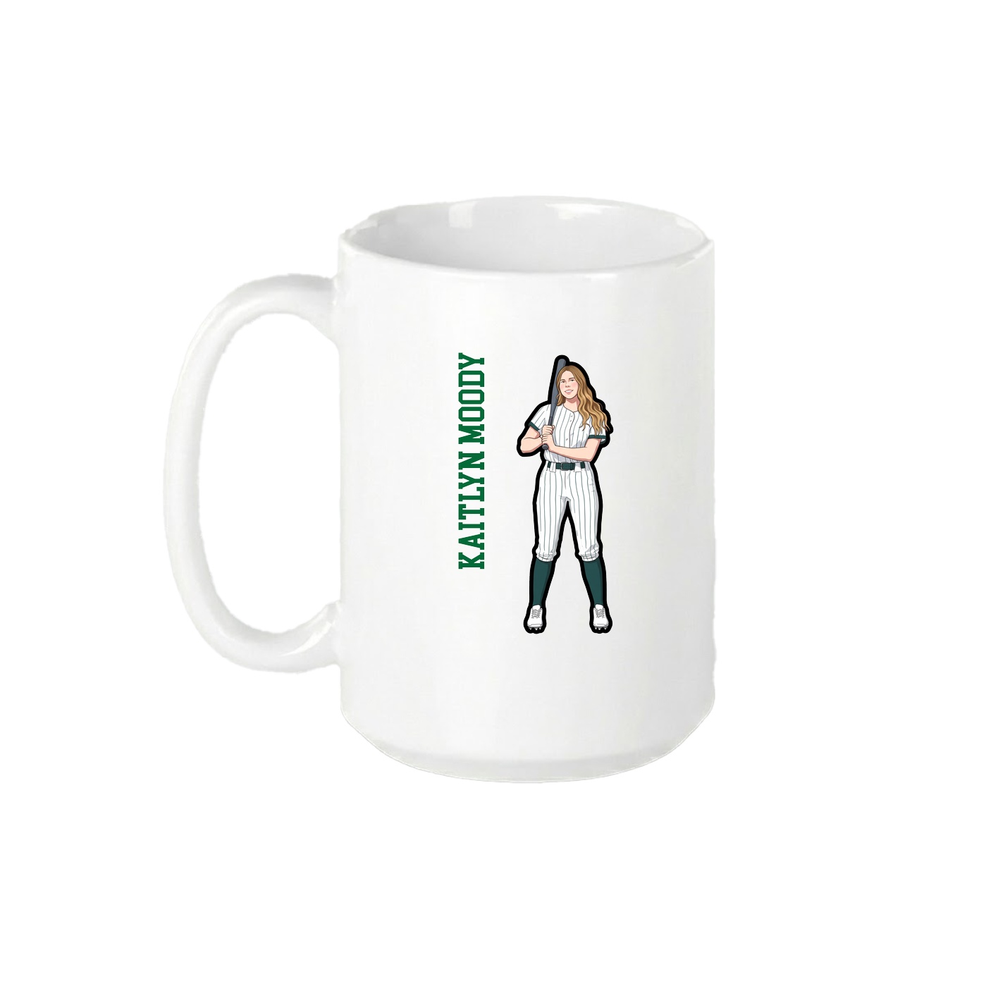 15oz Coffee Mug — Name Vertical in White