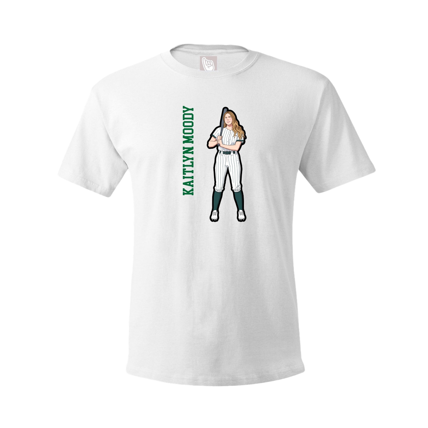 Tee — Name Vertical in White