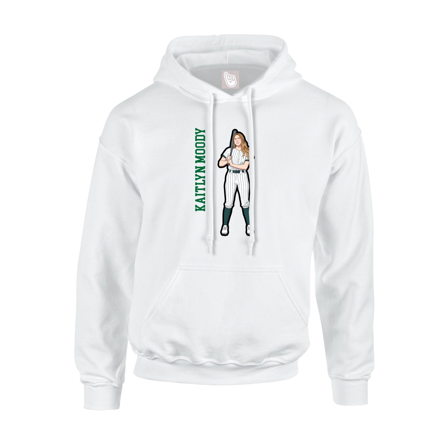Youth Hoodie — Name Vertical in White