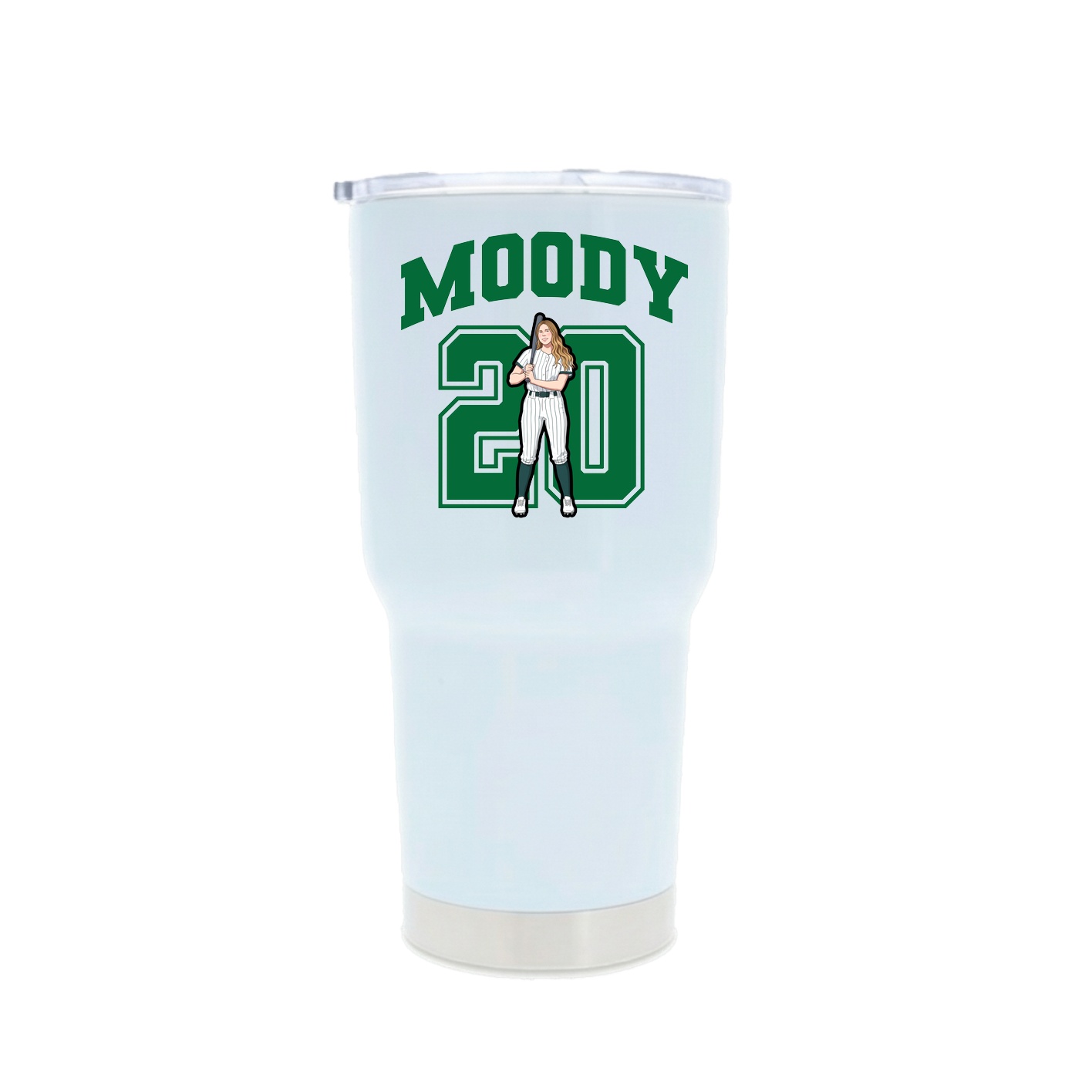 30oz Stainless Steel Tumbler — Number in White