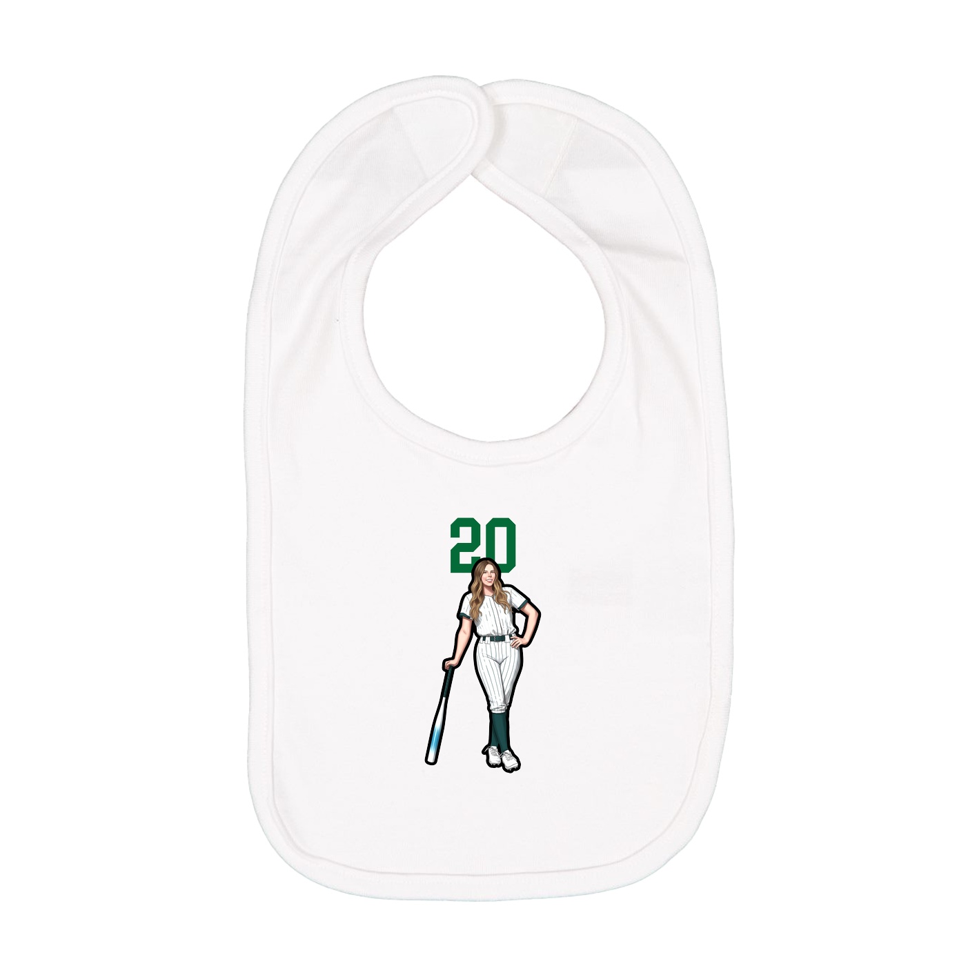 Infant Bib — Number Top in White