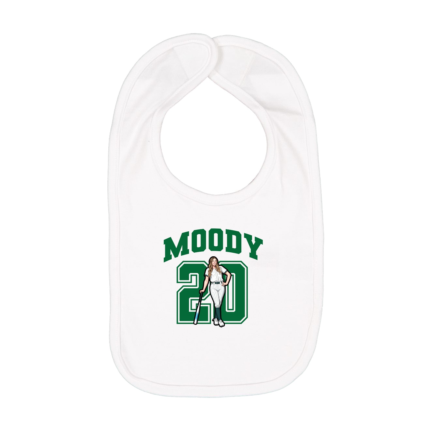 Infant Bib — Number in White