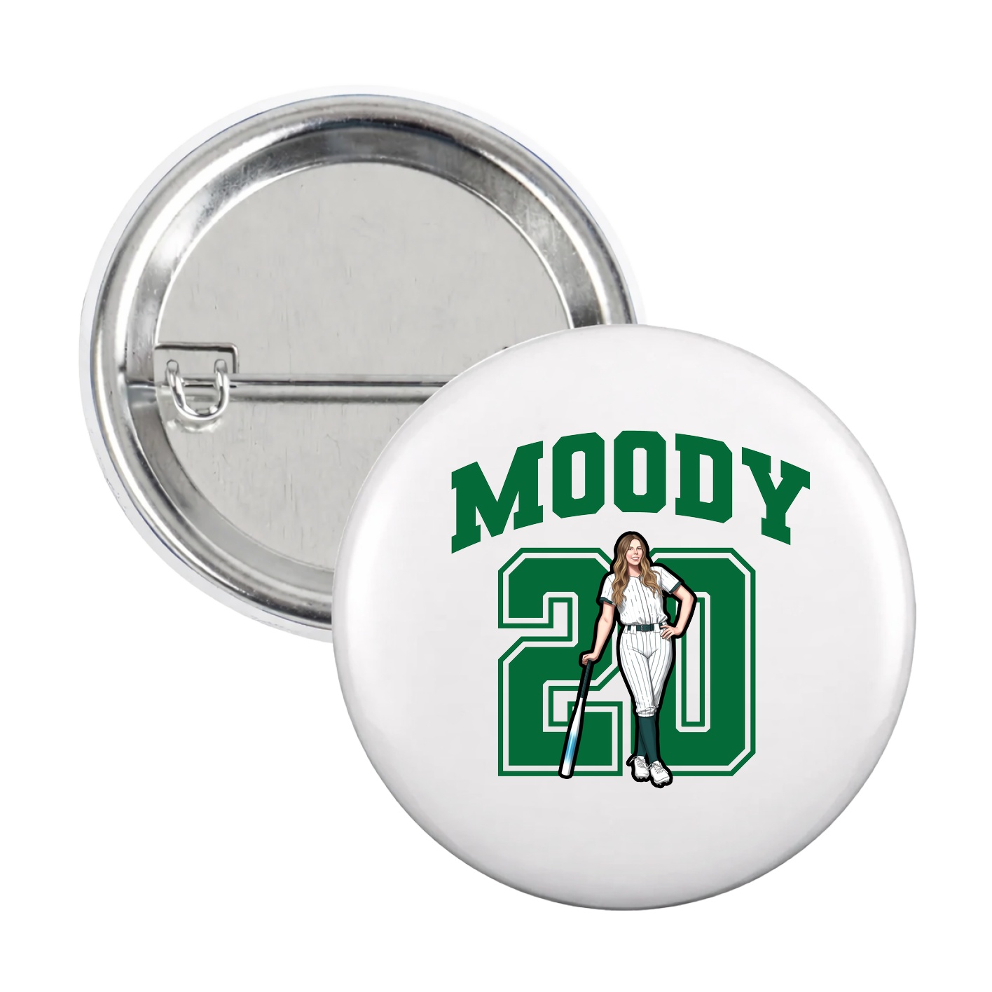 Game Day Button — Number in White