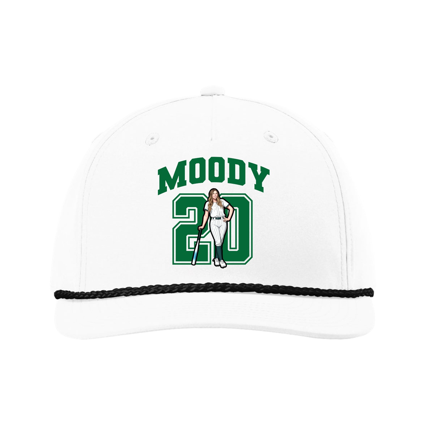 Five-Panel Classic Rope Cap — Number in White
