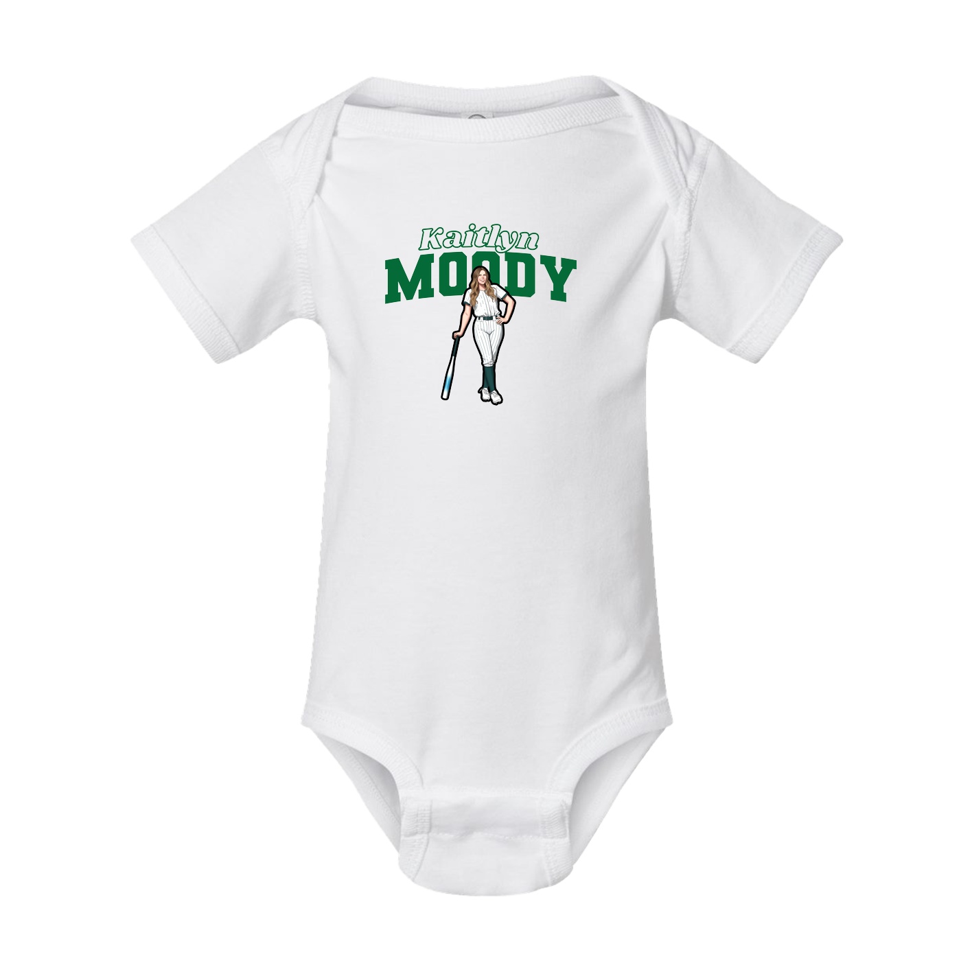 Baby Onesie — Name Arch in White
