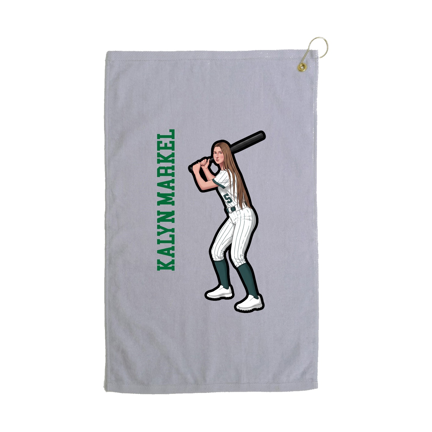 Golf Towel — Name Vertical in Grey