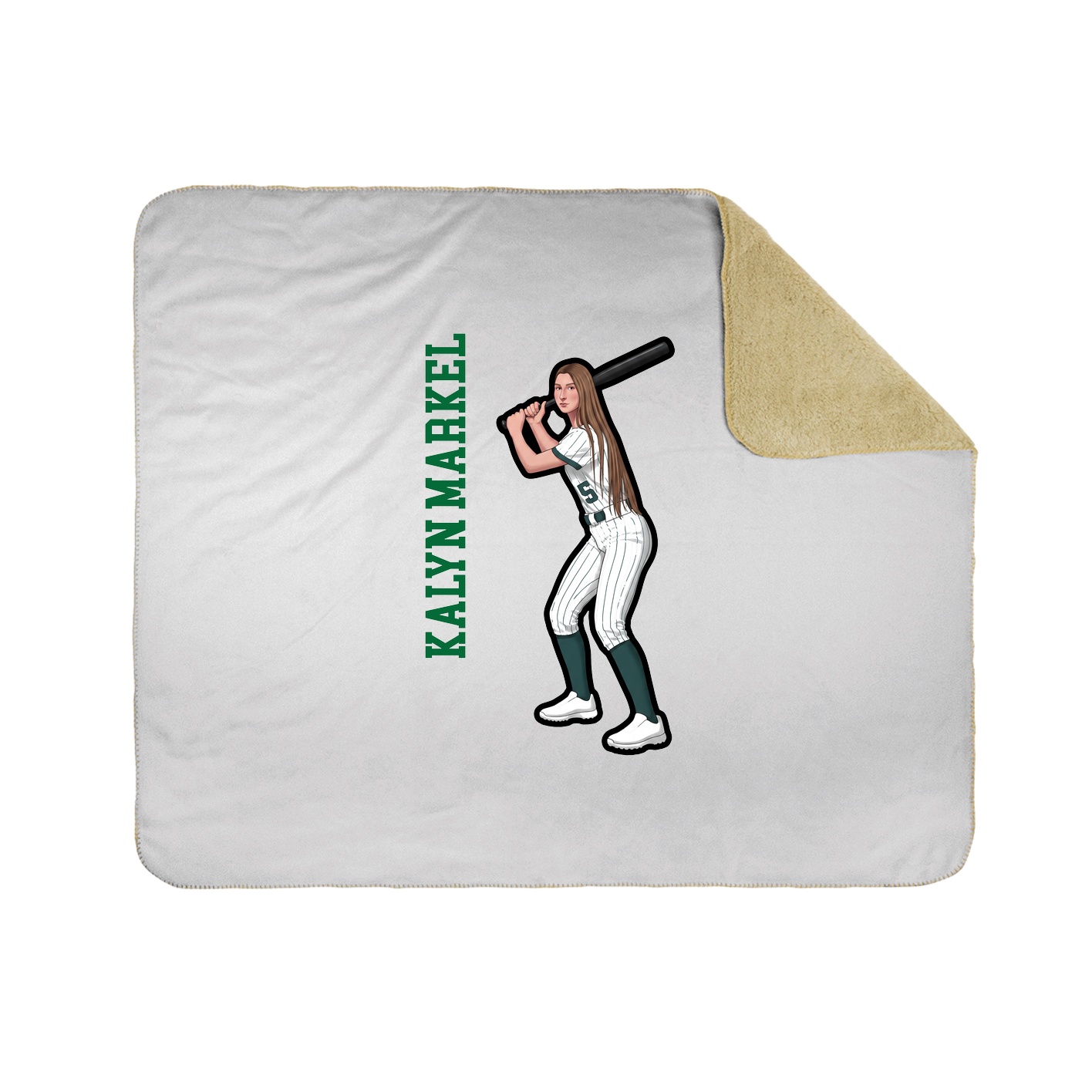 Throw Blanket — Name Vertical in White