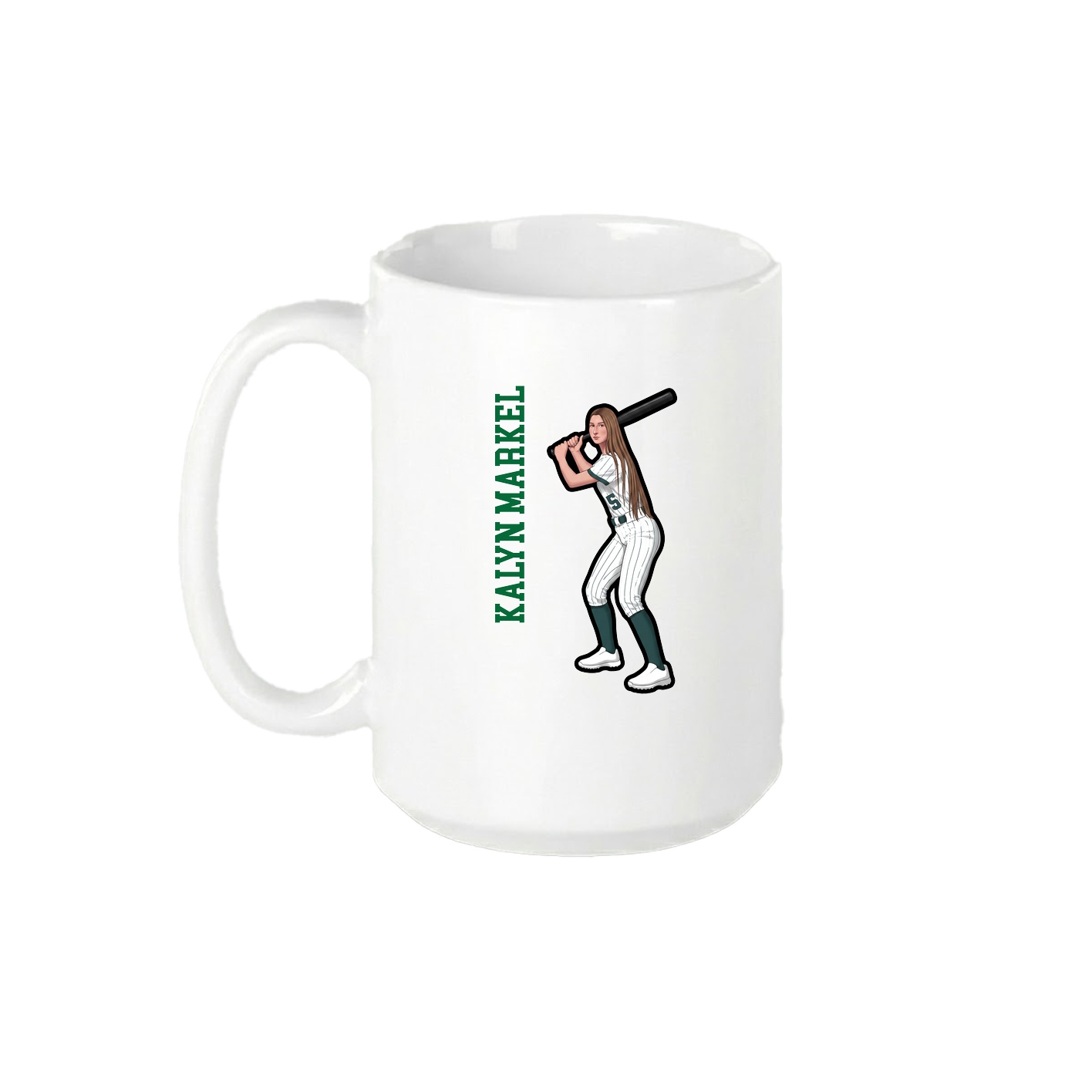15oz Coffee Mug — Name Vertical in White