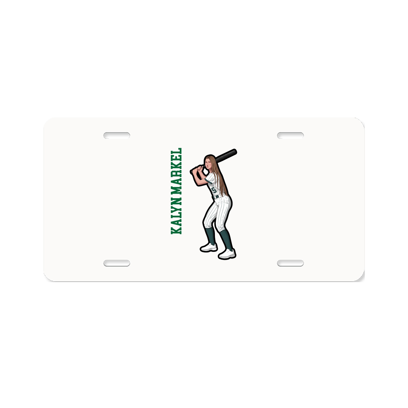 License Plate — Name Vertical in Classic