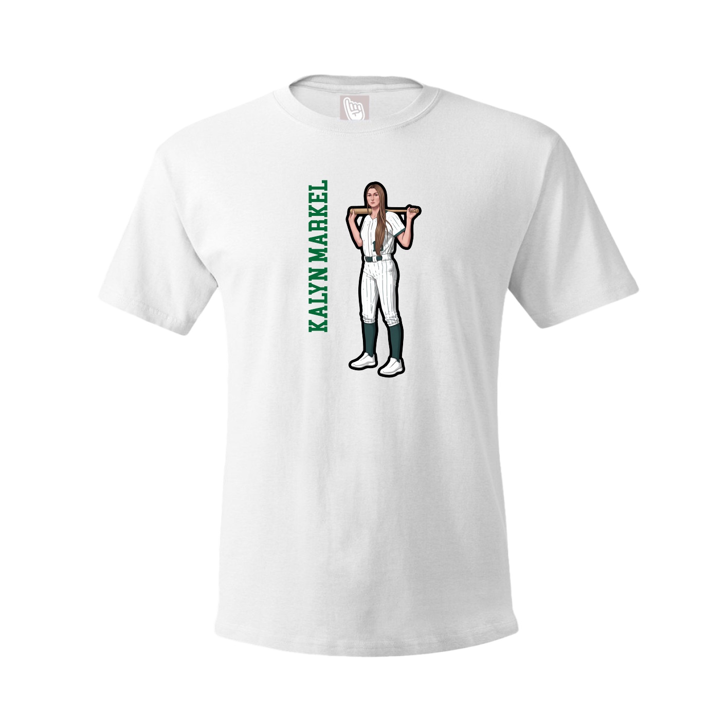 Tee — Name Vertical in White