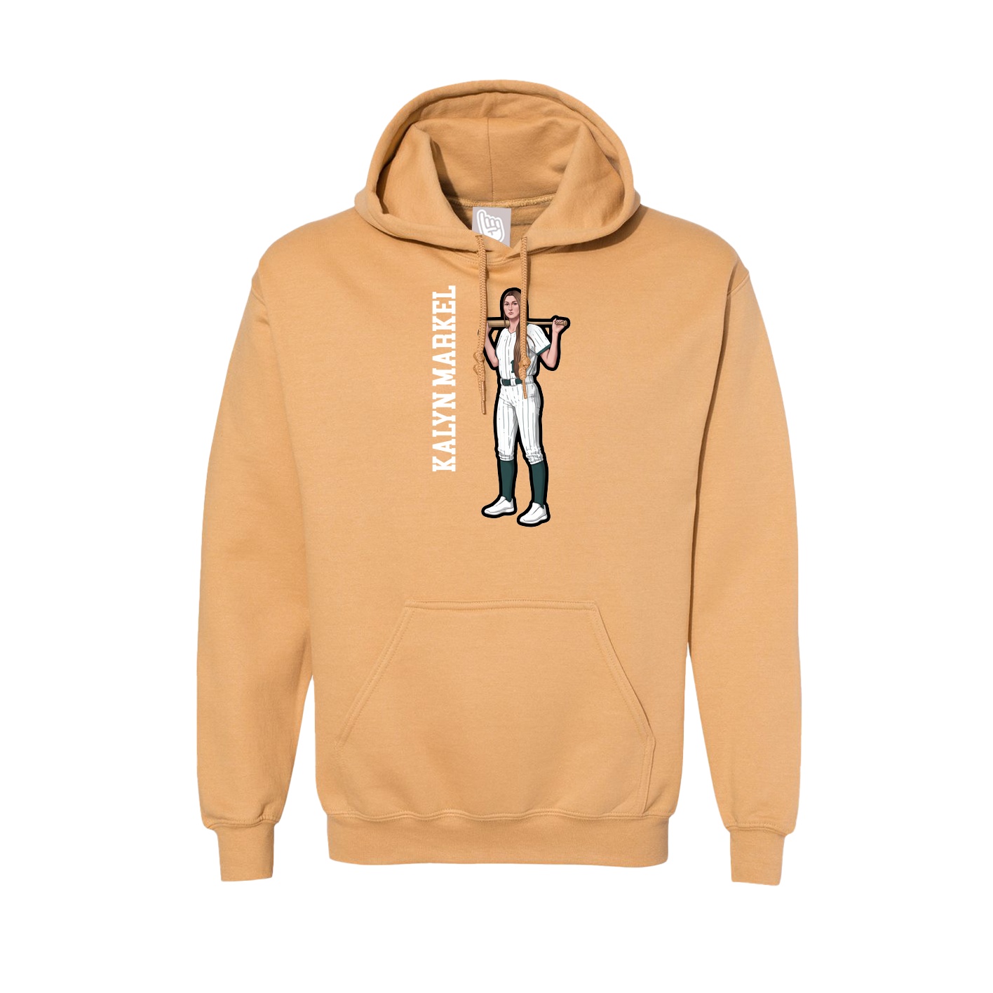 Hoodie — Name Vertical in Vegas Gold