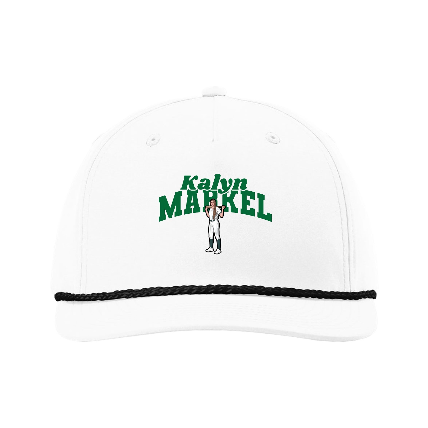 Five-Panel Classic Rope Cap — Signature Arch in White