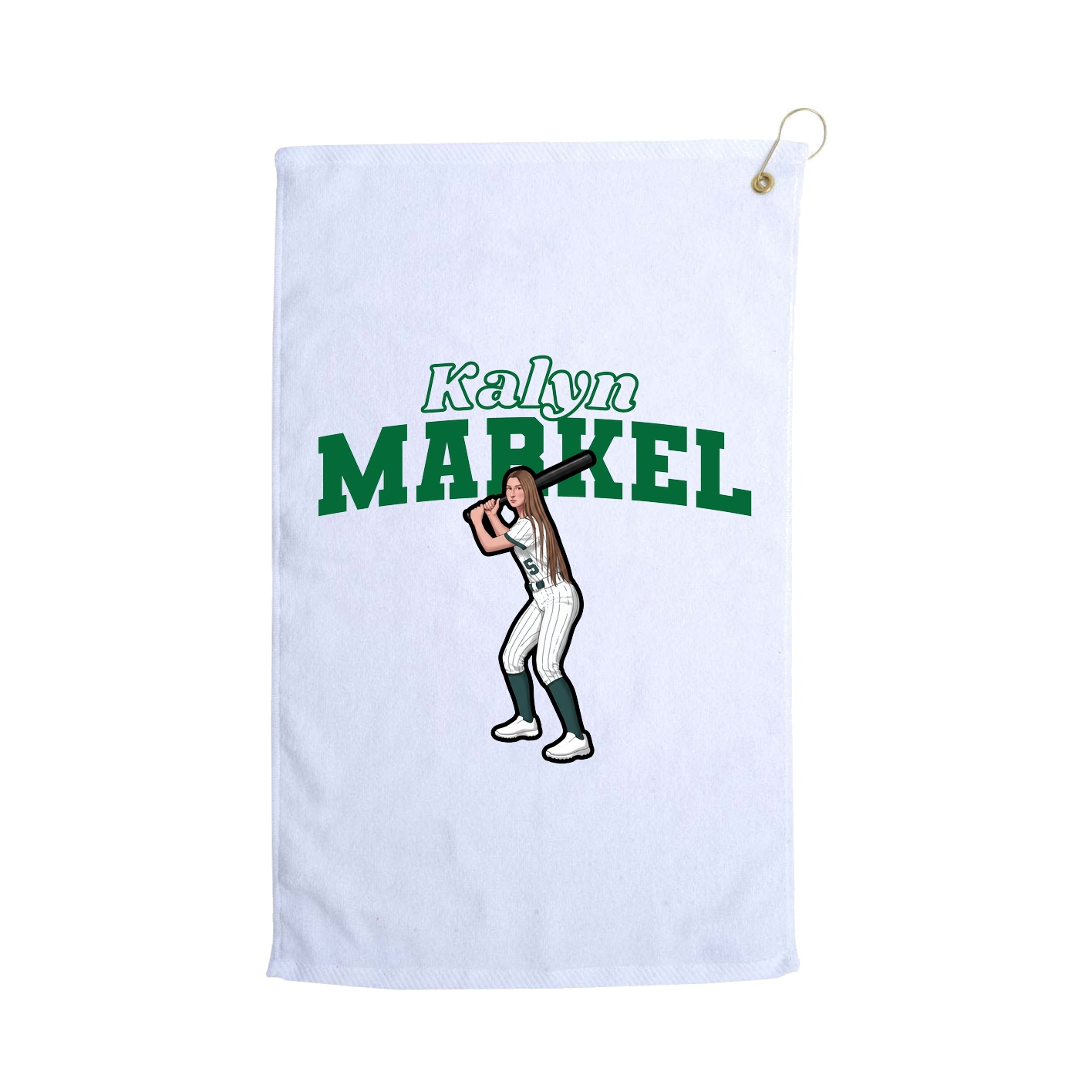 Golf Towel — Name Arch in White