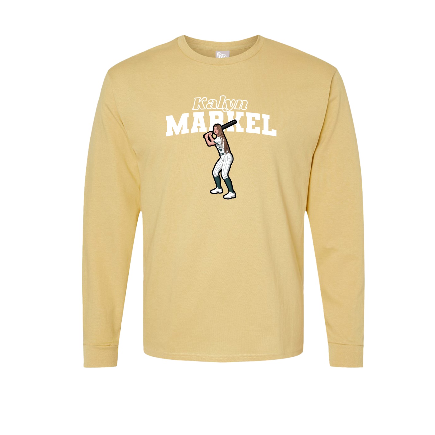 Long Sleeve Tee — Name Arch in Vegas Gold