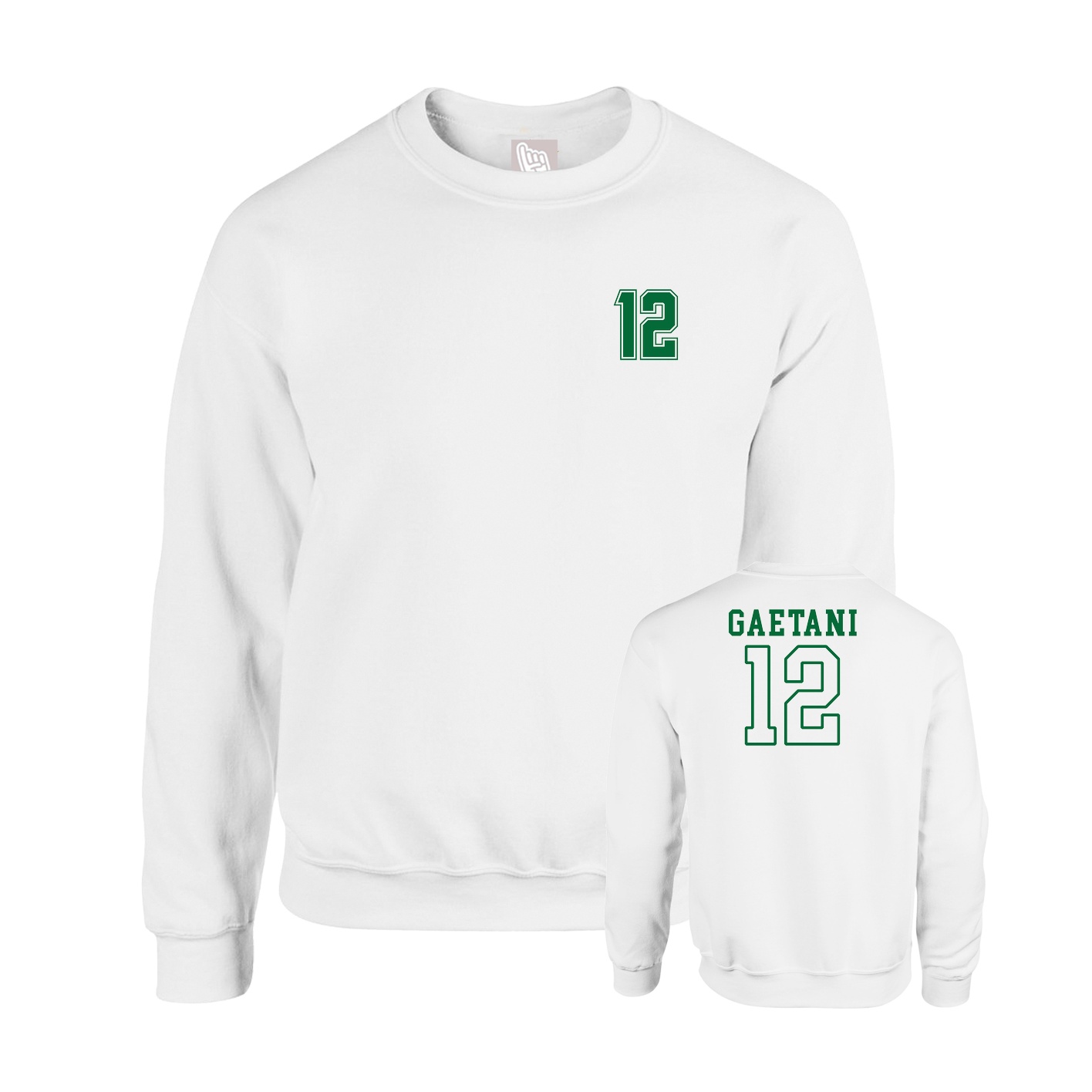 Fleece Crew — Chest Back in White