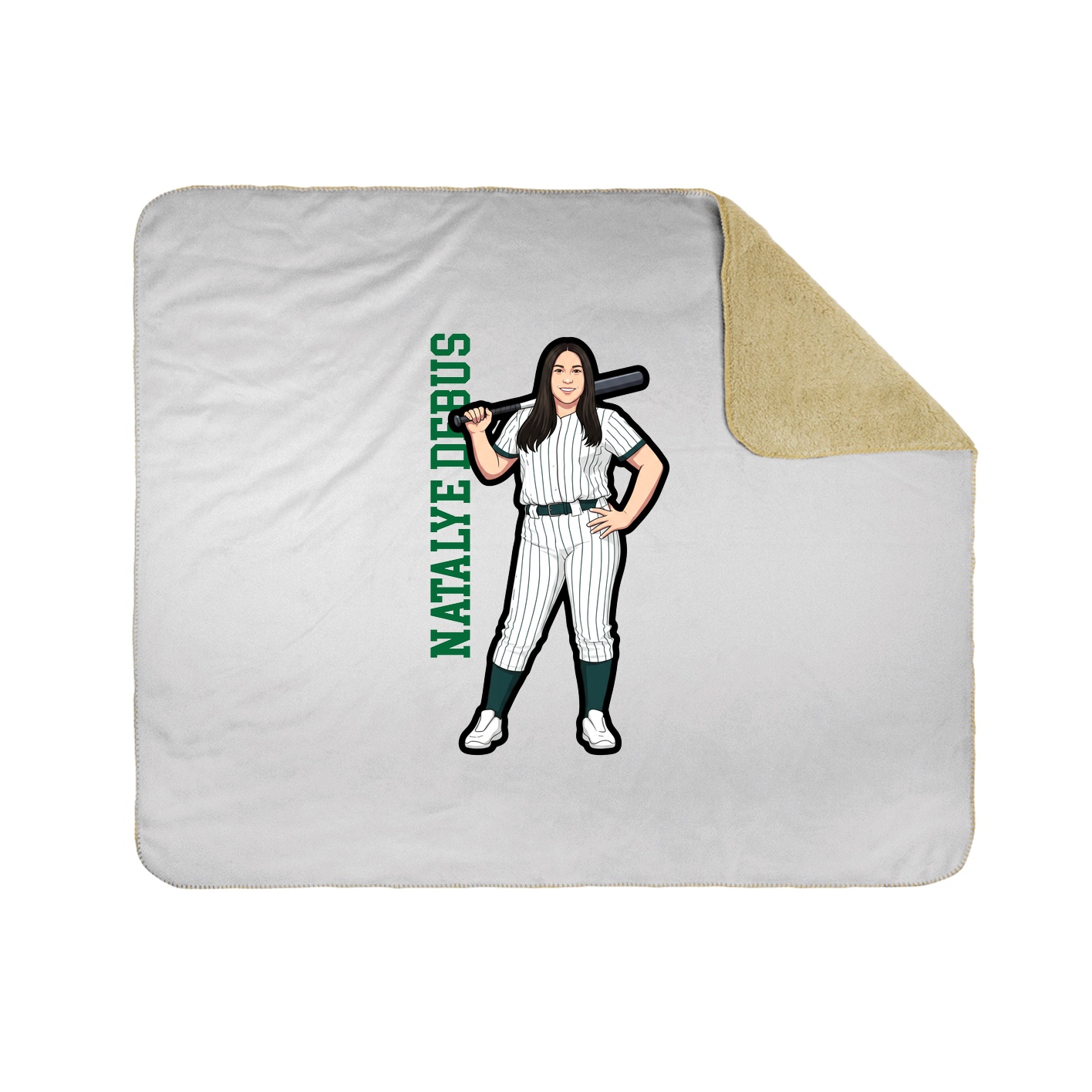 Throw Blanket — Name Vertical in White