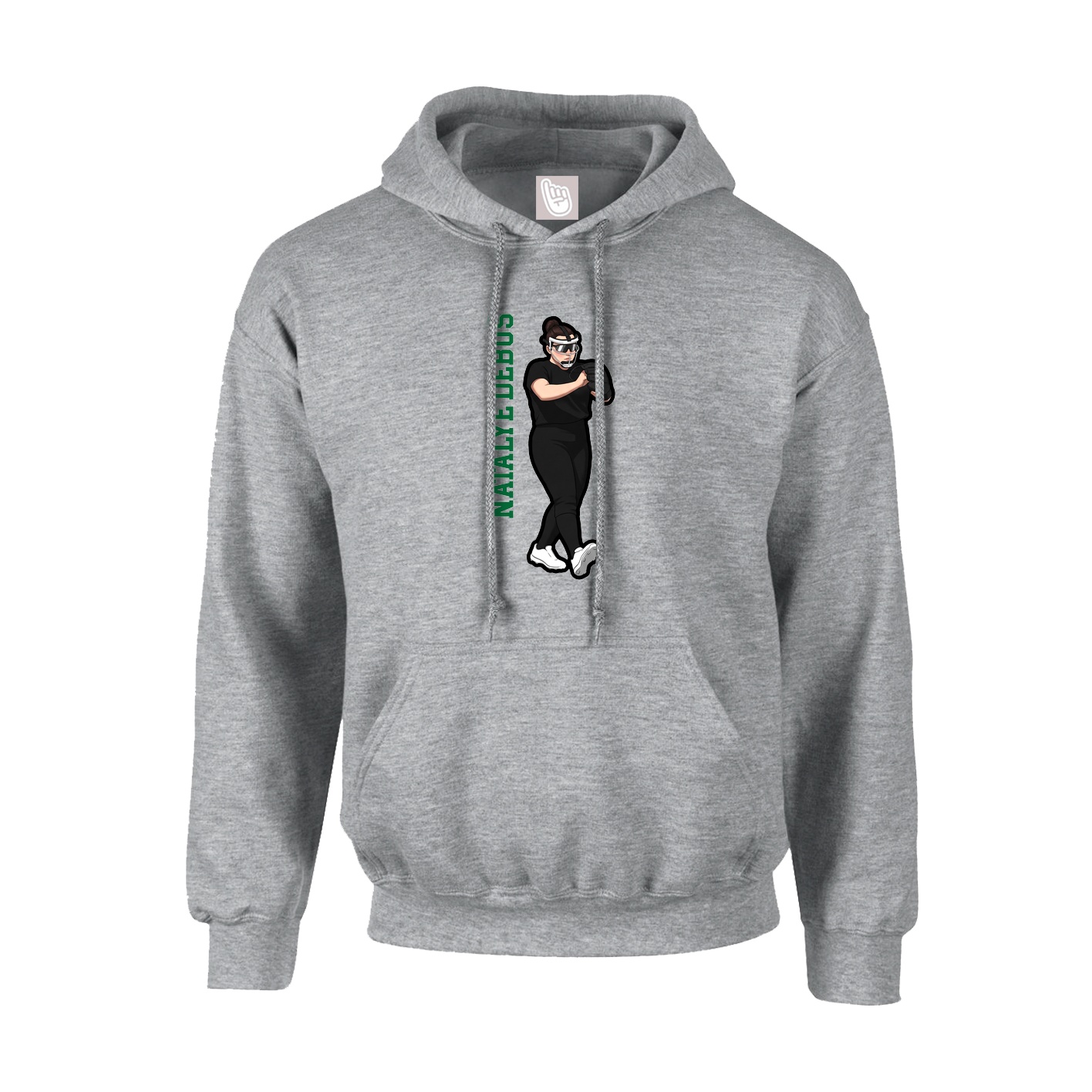 Youth Hoodie — Name Vertical in Grey