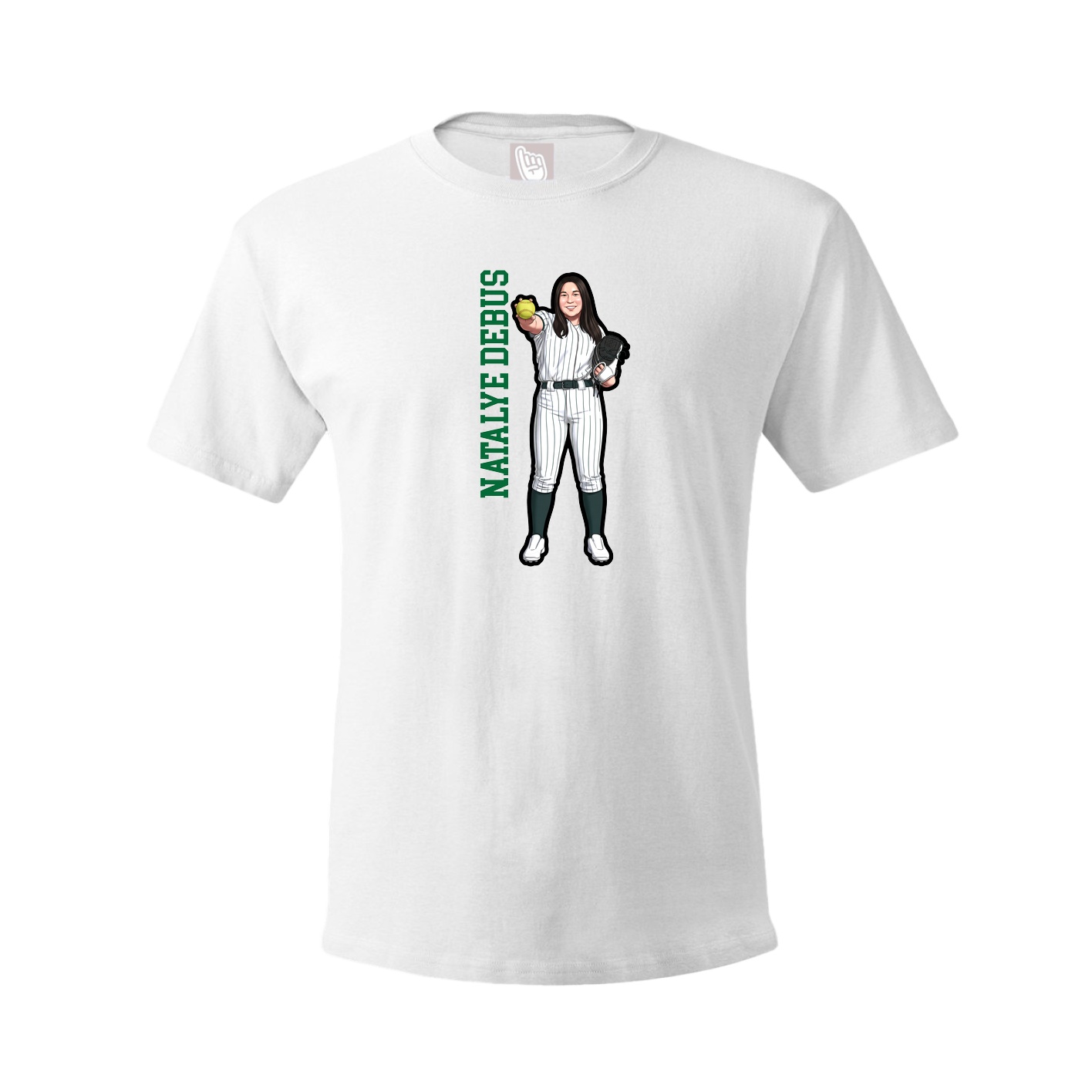 Tee — Name Vertical in White