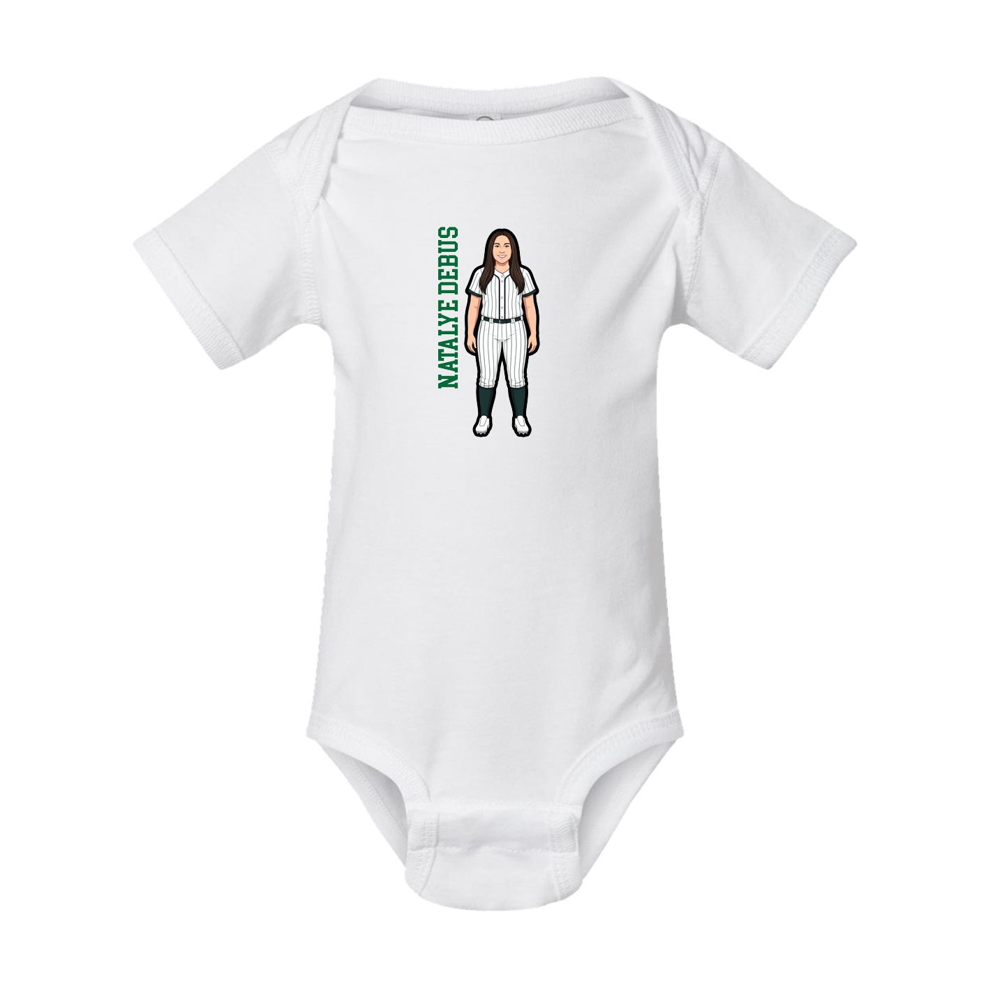 Baby Onesie — Name Vertical in White