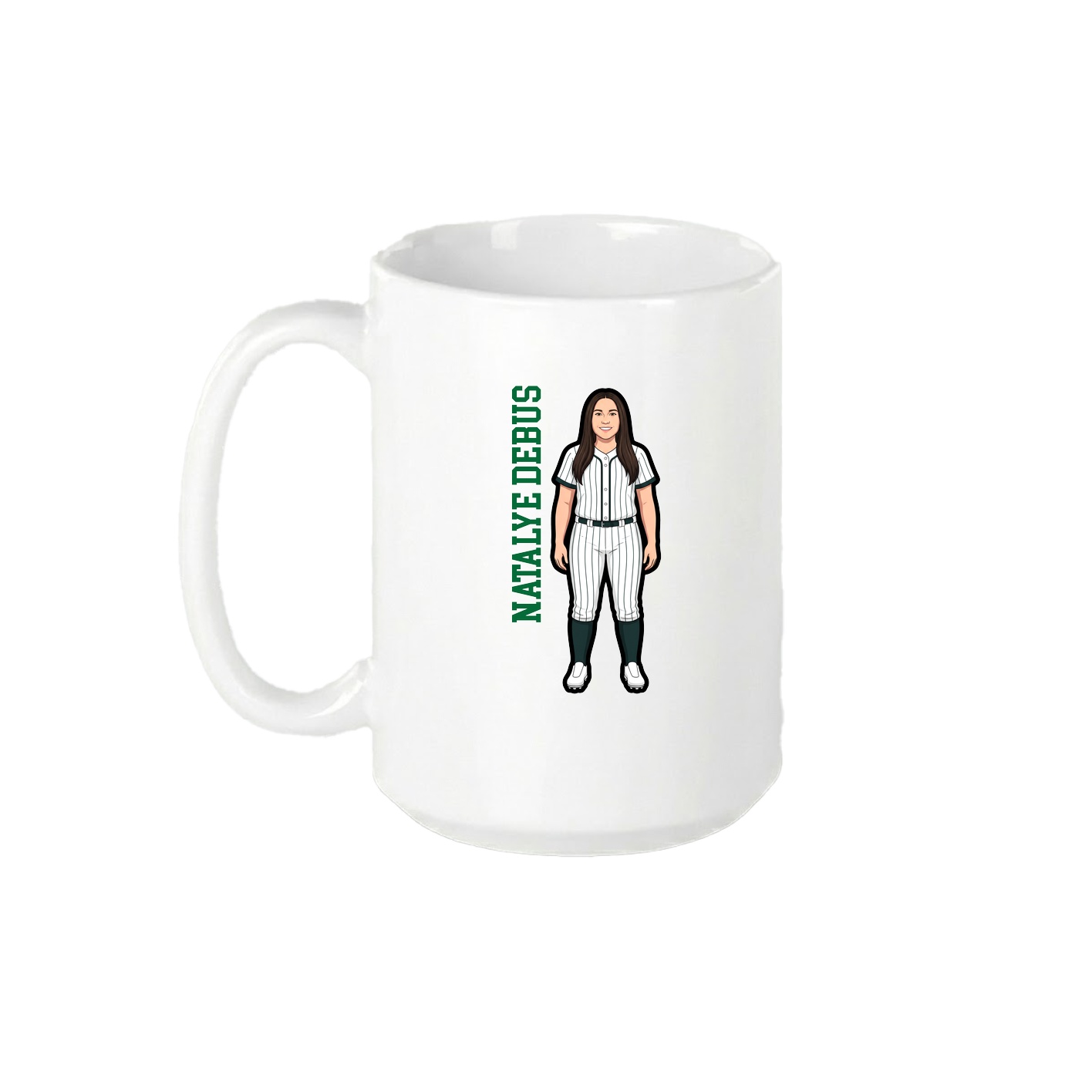 15oz Coffee Mug — Name Vertical in White