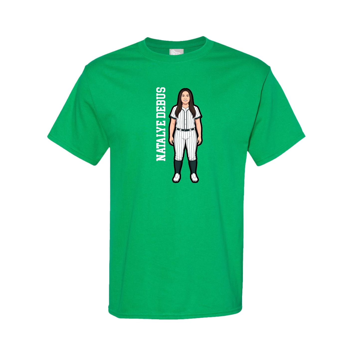 Youth Tee — Name Vertical in Green