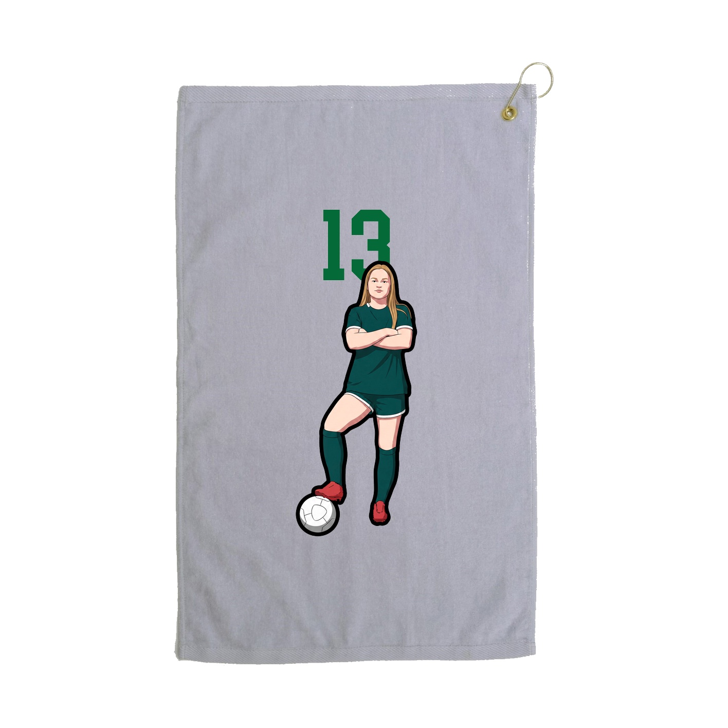 Golf Towel — Number Top in Grey