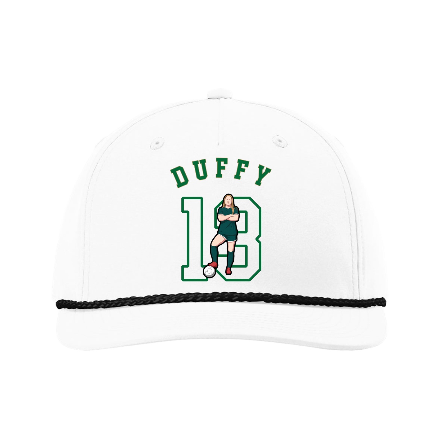 Five-Panel Classic Rope Cap — Shirsey Arch in White