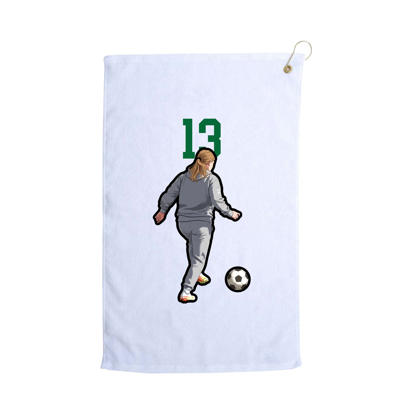 Golf Towel — Number Top in White