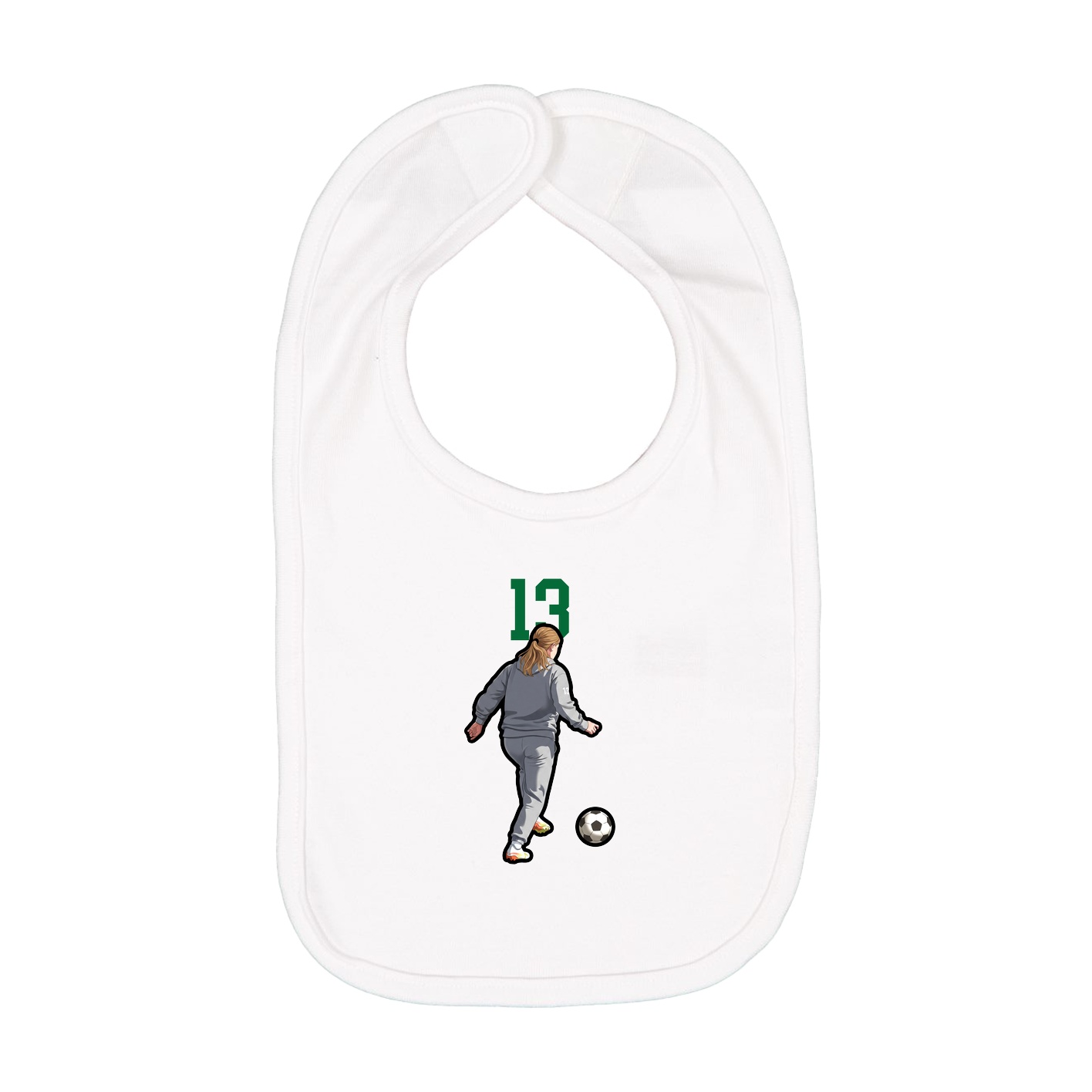 Infant Bib — Number Top in White