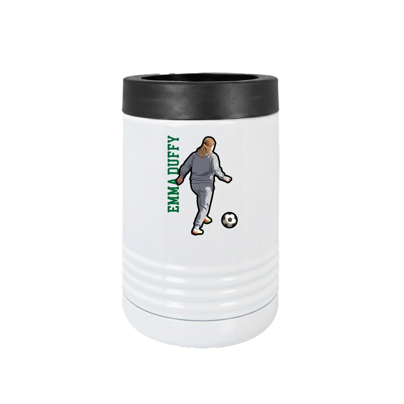 Beverage Holder — Name Vertical in White