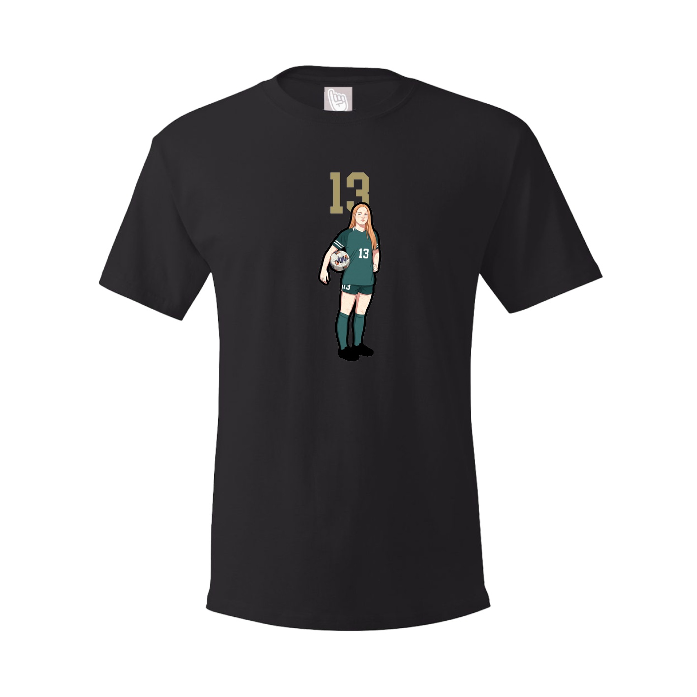 Youth Tee — Number Top in Black