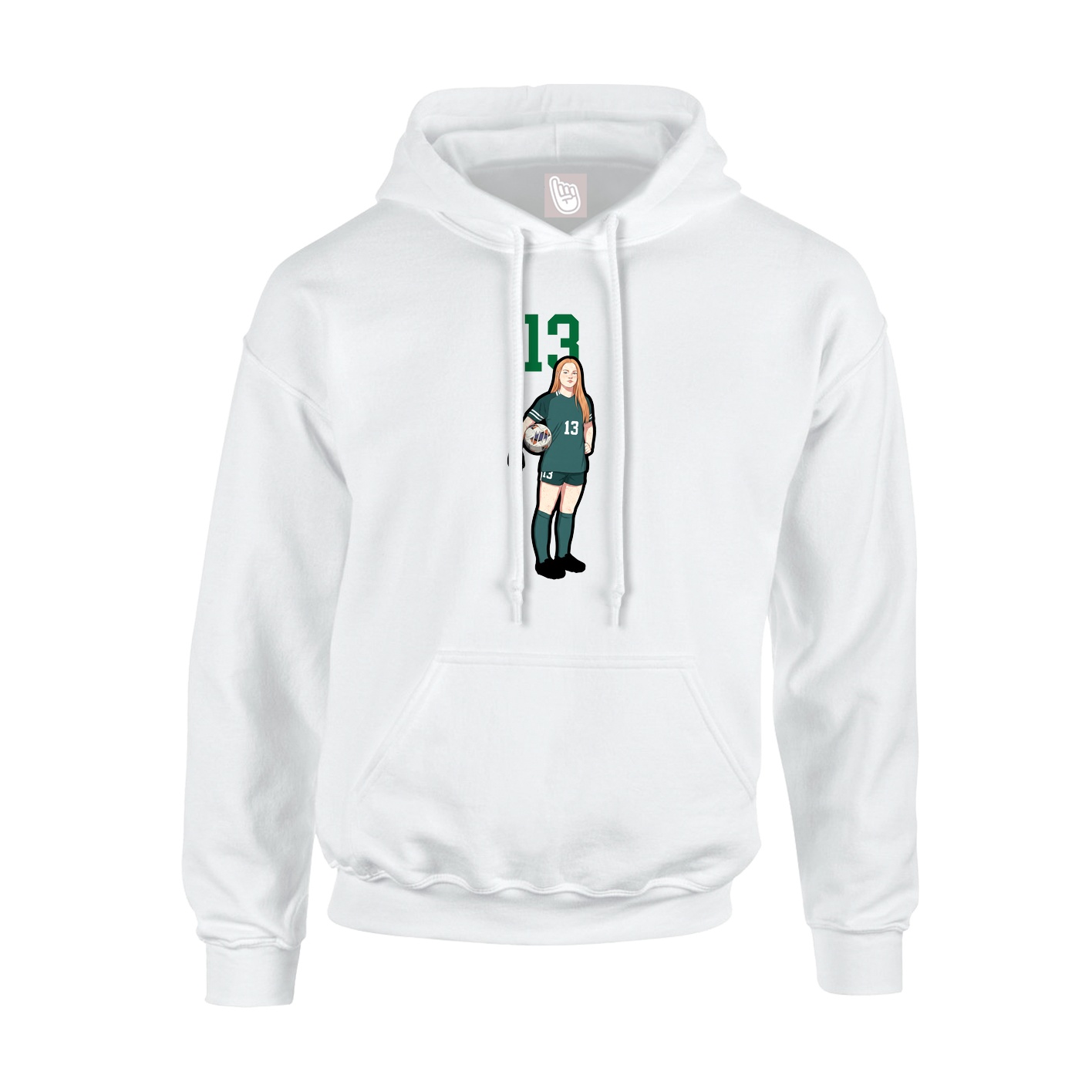 Hoodie — Number Top in White