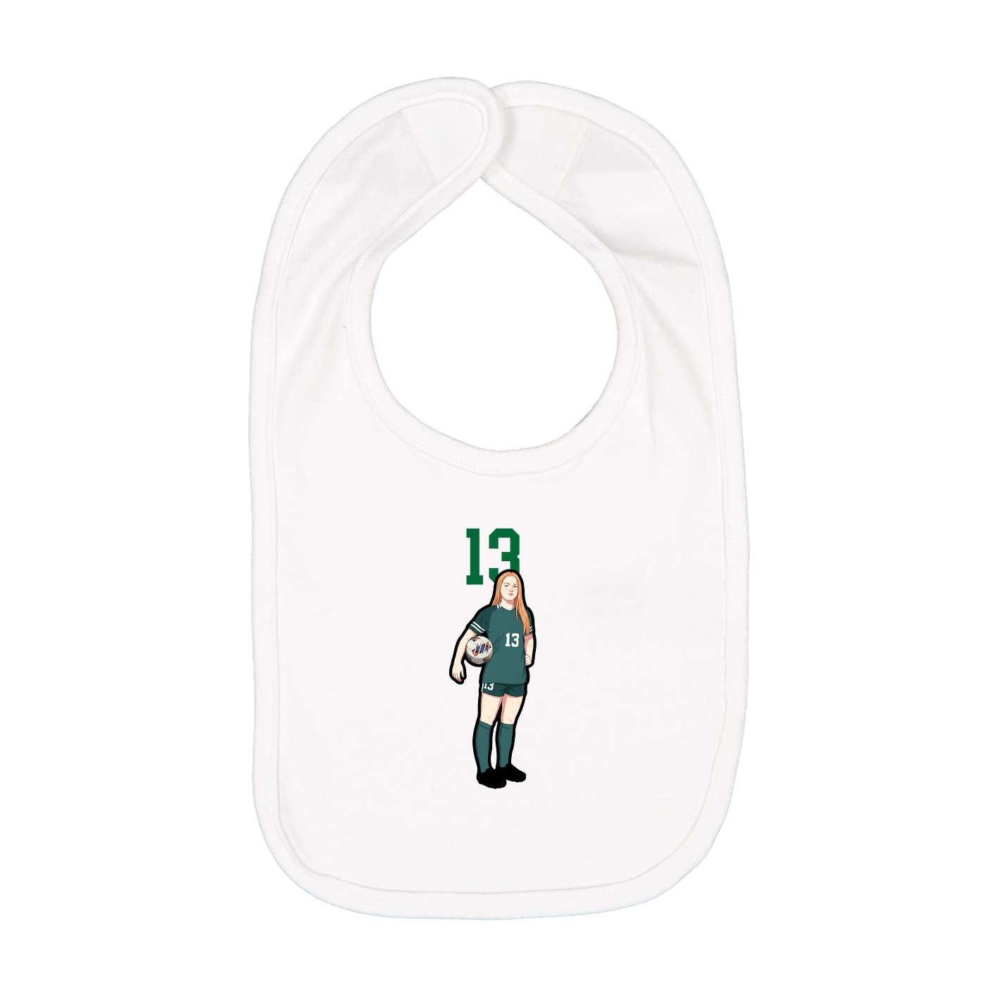 Infant Bib — Number Top in White
