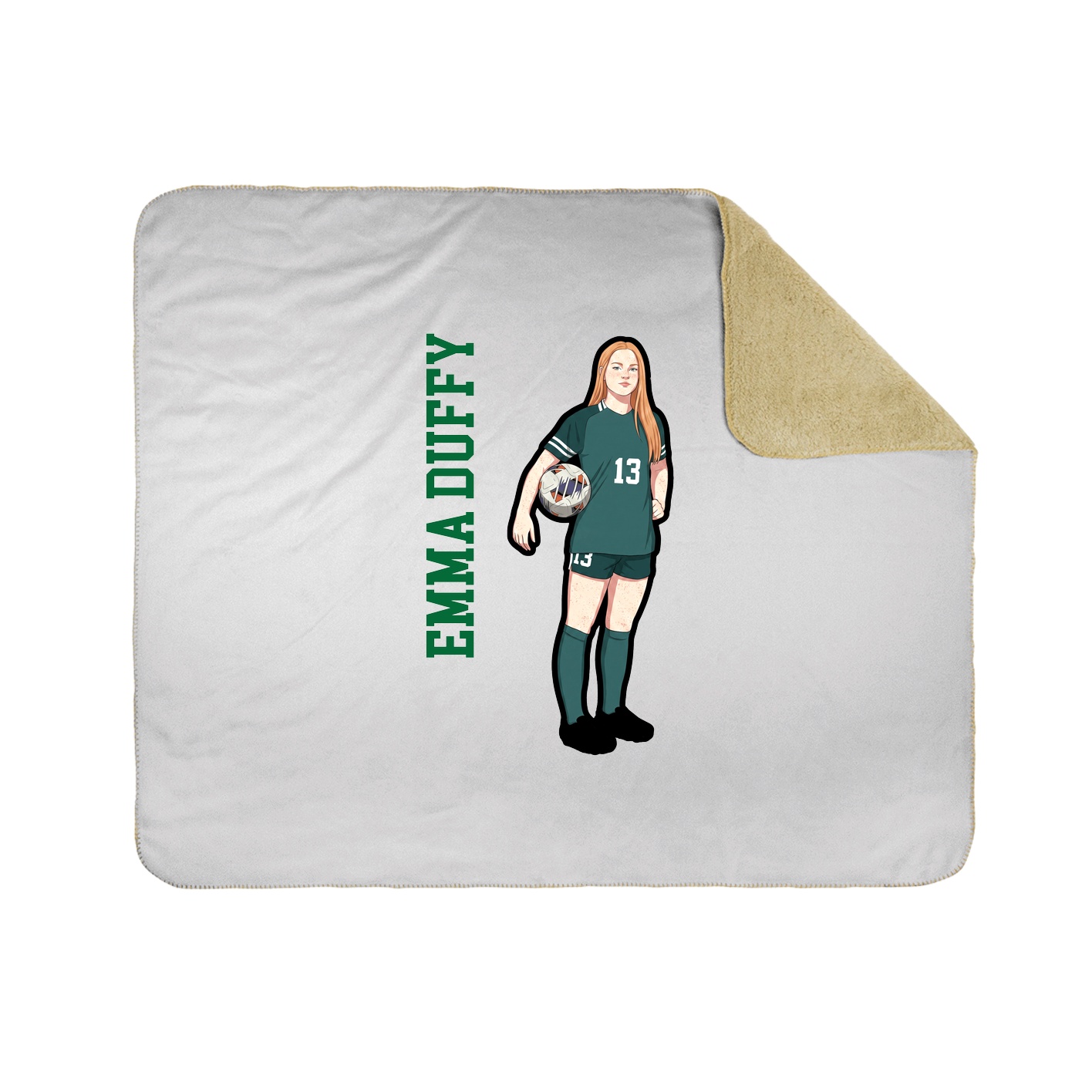 Throw Blanket — Name Vertical in White
