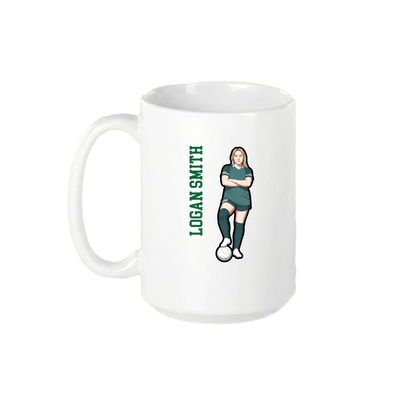 15oz Coffee Mug — Name Vertical in White