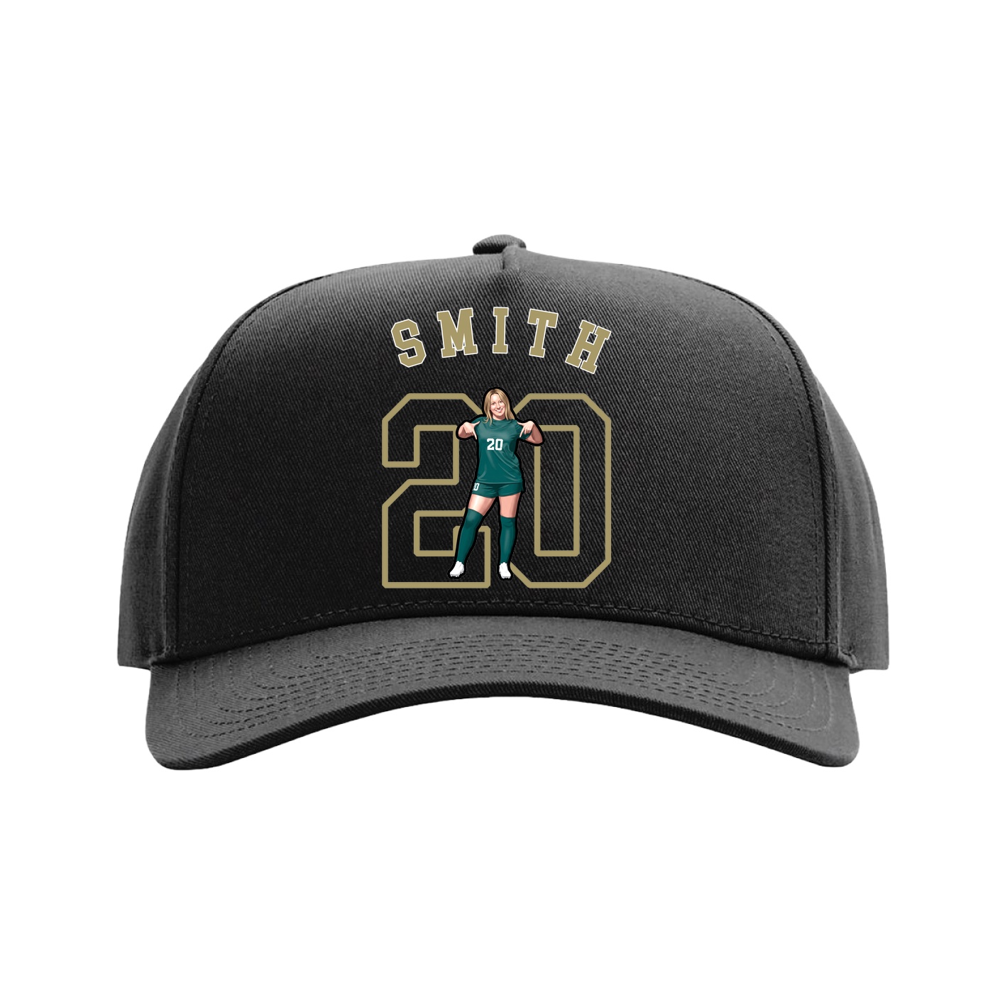 Full Fabric Five-Panel Champ Cap — Shirsey Arch in Black