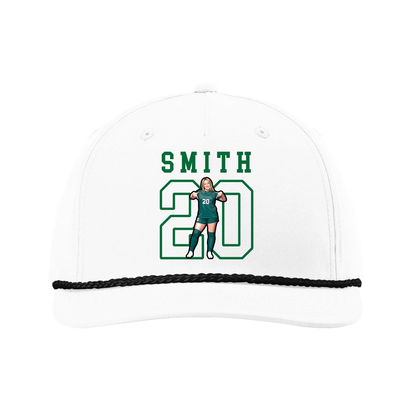 Five-Panel Classic Rope Cap — Shirsey in White