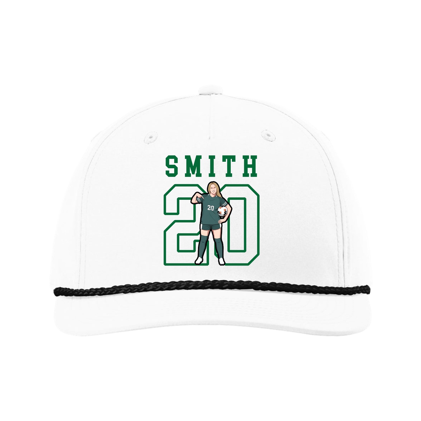 Five-Panel Classic Rope Cap — Shirsey in White