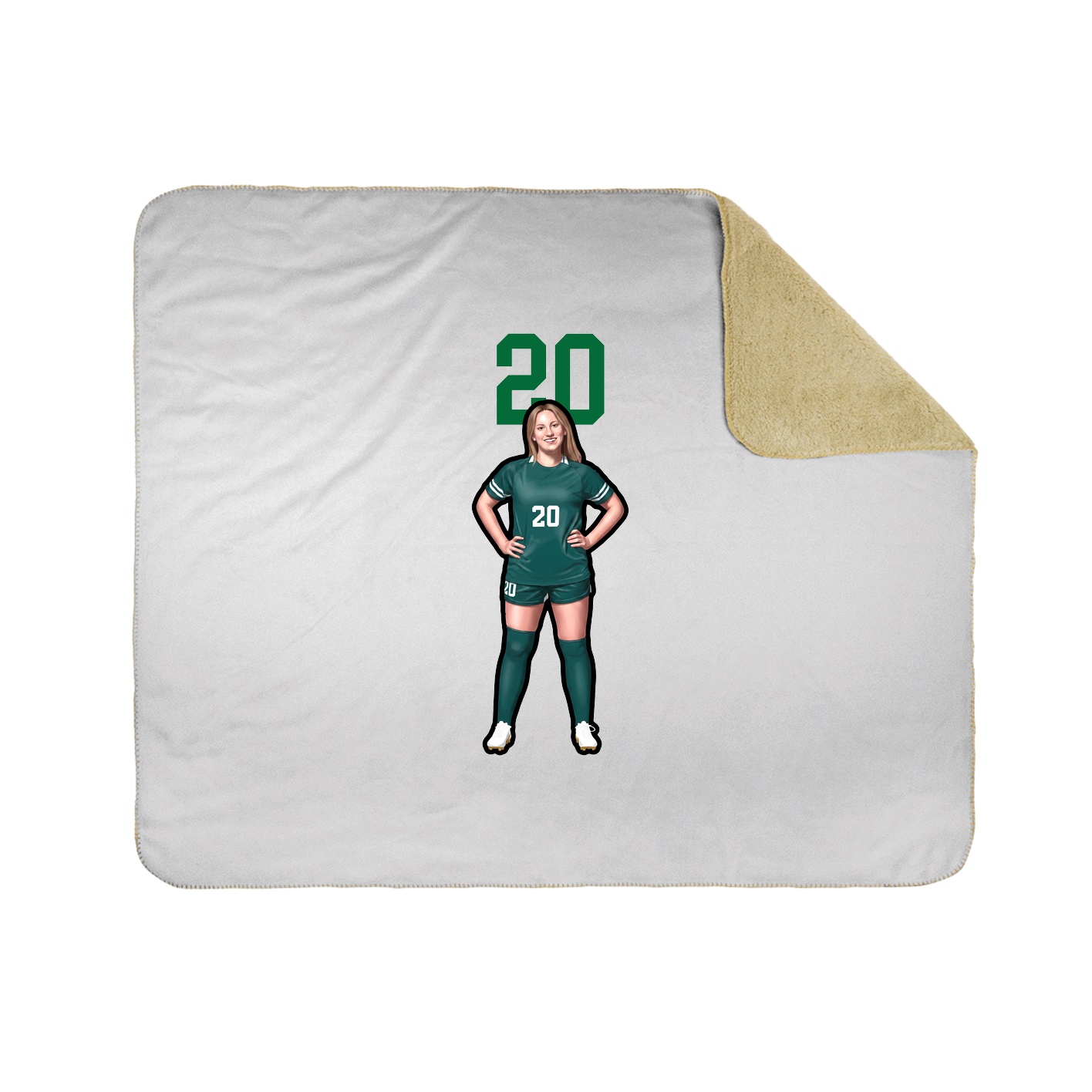 Throw Blanket — Number Top in White