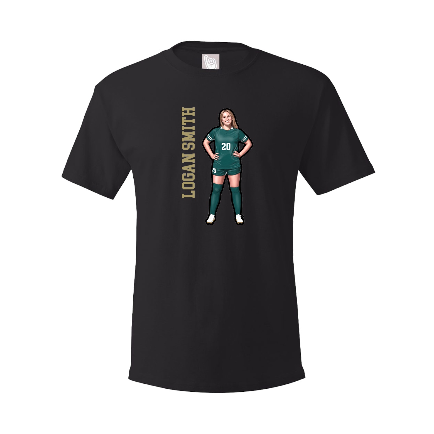 Youth Tee — Name Vertical in Black