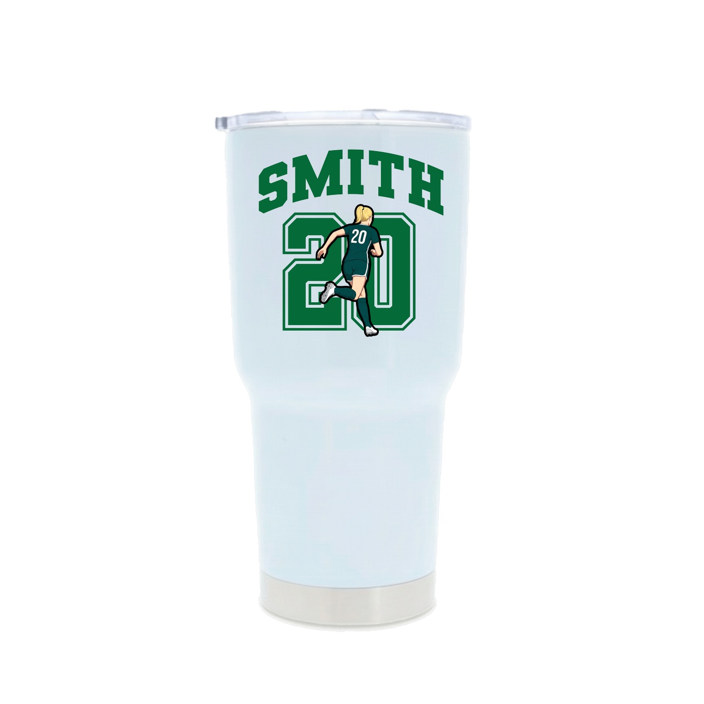 30oz Stainless Steel Tumbler — Number in White
