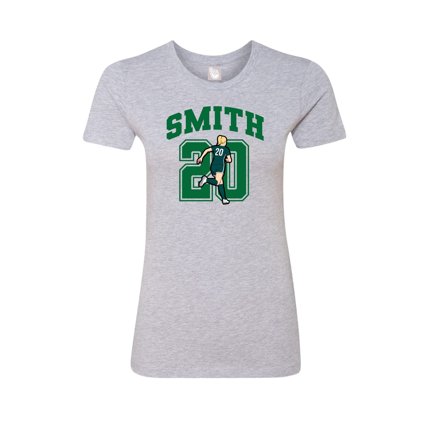 Fitted Women's Tee — Number in Grey